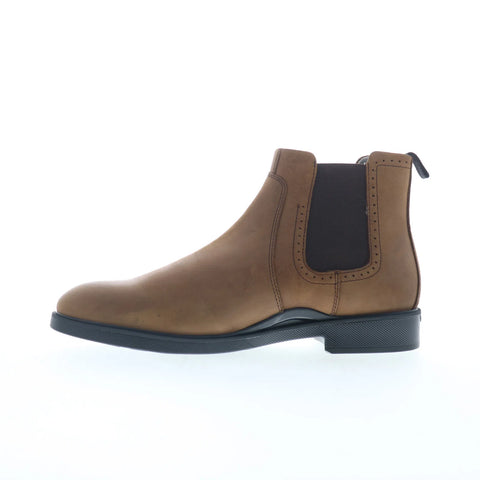 Johnston & Murphy 15-3202 Mens Brown Leather Pull On Chelsea Boots