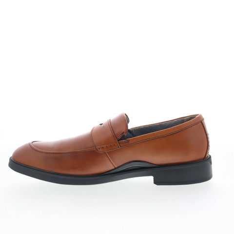 Johnston & Murphy 15-3203 Mens Brown Leather Loafers & Slip Ons Penny Shoes