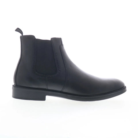 Johnston & Murphy 15-3215 Mens Black Leather Pull On Chelsea Boots