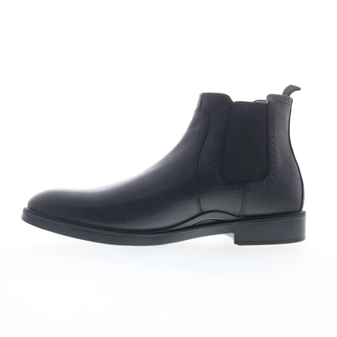 Johnston & Murphy 15-3215 Mens Black Leather Pull On Chelsea Boots