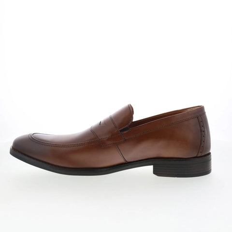 Johnston & Murphy 15-3226 Mens Brown Leather Loafers & Slip Ons Penny Shoes