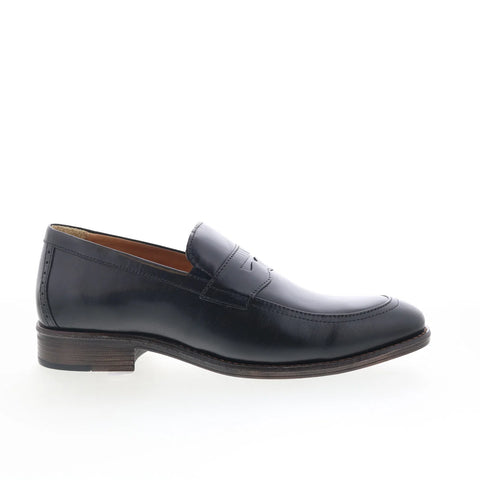 Johnston & Murphy 15-3227 Mens Black Leather Loafers & Slip Ons Penny Shoes