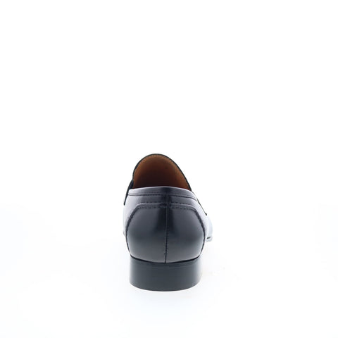 Zelli Italia Roma Calfskin Mens Black Leather Loafers & Slip Ons Penny Shoes
