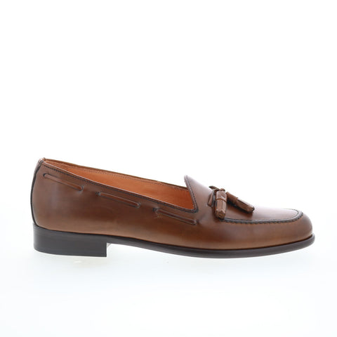 Zelli Italia Franco Calfskin Tassel Loafer Mens Brown Loafers Casual Shoes