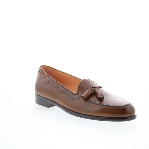 Zelli Italia Franco Calfskin Tassel Loafer Mens Brown Loafers Casual Shoes