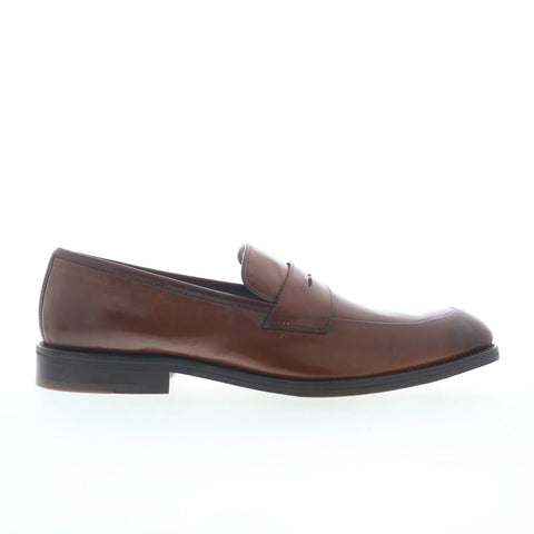 Johnston & Murphy 15-7930 Mens Brown Leather Loafers & Slip Ons Penny Shoes