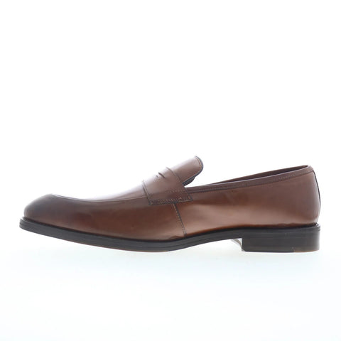 Johnston & Murphy 15-7930 Mens Brown Leather Loafers & Slip Ons Penny Shoes