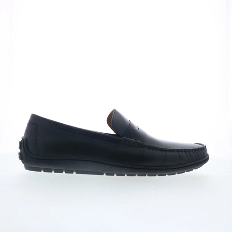 Johnston & Murphy 15-7971 Mens Black Leather Loafers & Slip Ons Penny Shoes