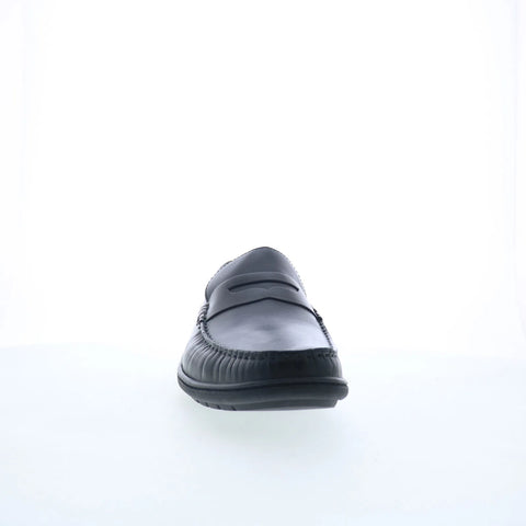 Johnston & Murphy 15-7971 Mens Black Leather Loafers & Slip Ons Penny Shoes