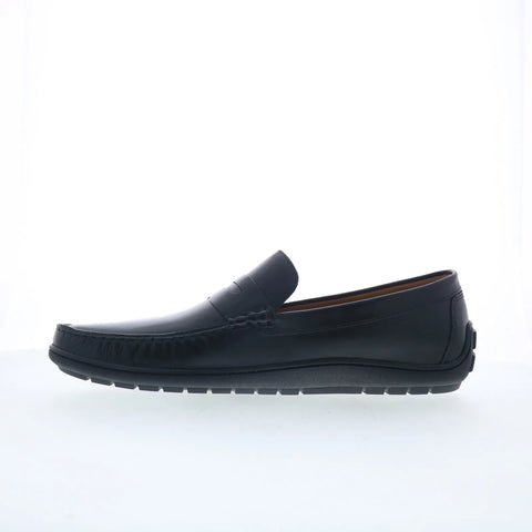 Johnston & Murphy 15-7971 Mens Black Leather Loafers & Slip Ons Penny Shoes