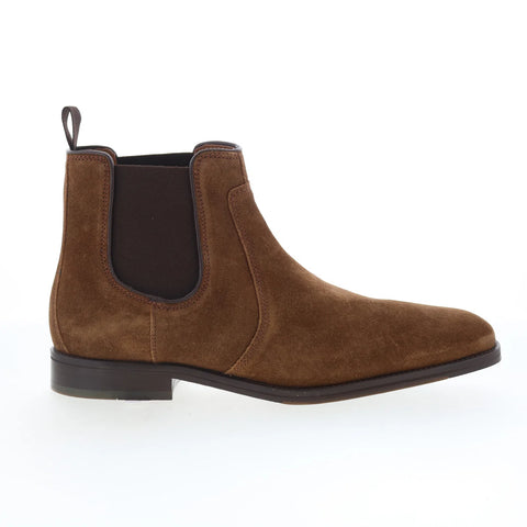 Johnston & Murphy 15-8056 Mens Brown Suede Slip On Chelsea Boots