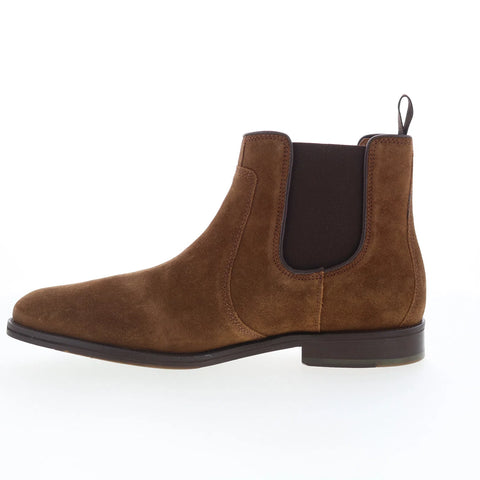 Johnston & Murphy 15-8056 Mens Brown Suede Slip On Chelsea Boots