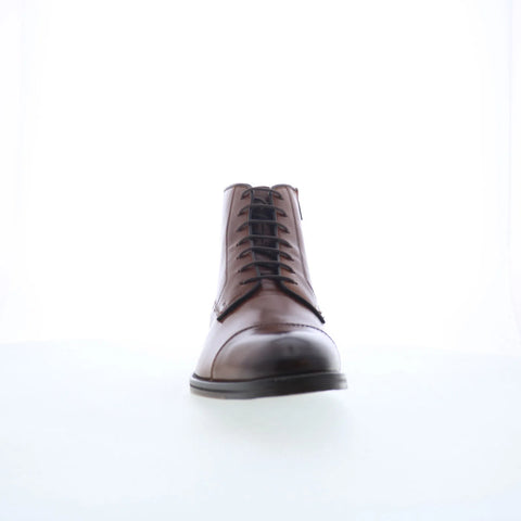 Johnston & Murphy 15-8060 Mens Brown Leather Lace Up Casual Dress Boots