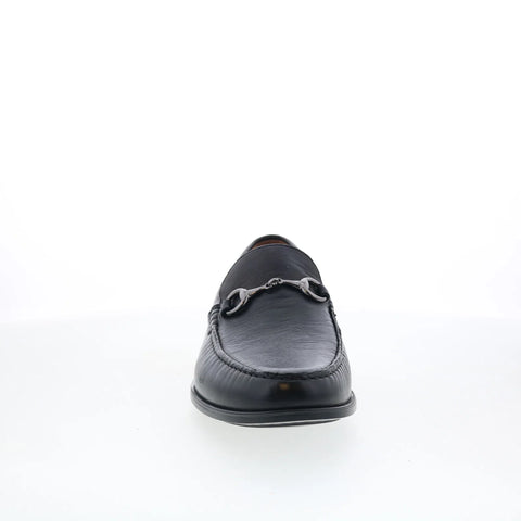 Johnston & Murphy 15-8435 Mens Black Leather Loafers & Slip Ons Penny Shoes