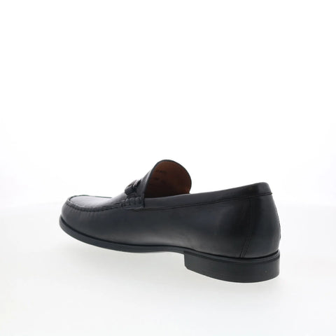 Johnston & Murphy 15-8435 Mens Black Leather Loafers & Slip Ons Penny Shoes