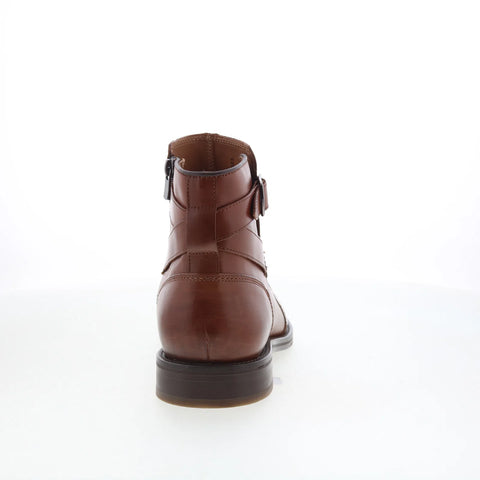 Johnston & Murphy 15-8476 Mens Brown Leather Zipper Casual Dress Boots