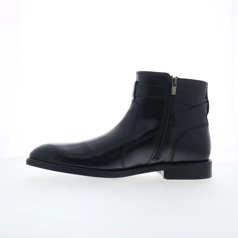 Johnston & Murphy 15-8477 Mens Black Leather Zipper Chelsea Boots