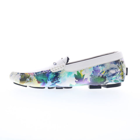 Robert Graham 1502-1-82 Mens White Loafers & Slip Ons Moccasin Shoes