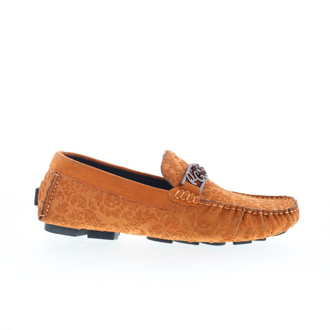 Robert Graham Humor Mens Orange Suede Loafers & Slip Ons Casual Shoes