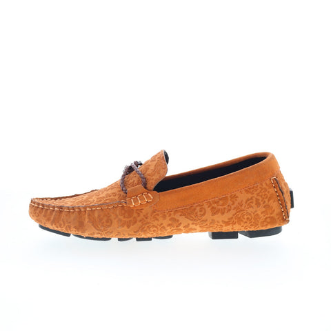 Robert Graham Humor Mens Orange Suede Loafers & Slip Ons Casual Shoes