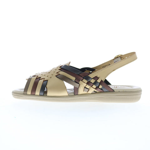 Softspots Tela 157118 Womens Beige Leather Slingback Sandals Shoes