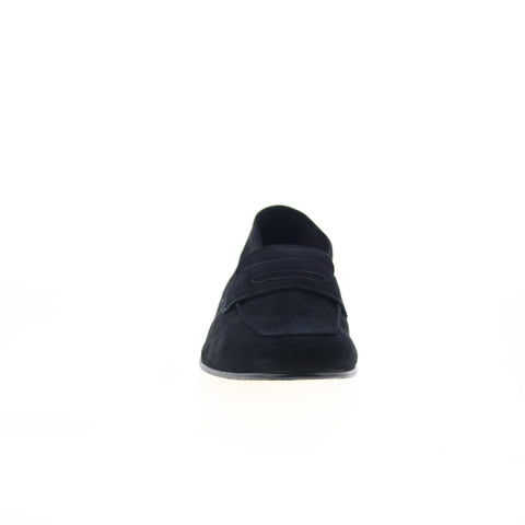 Zelli Italia Tasca Goat Suede Mens Black Loafers & Slip Ons Penny Shoes