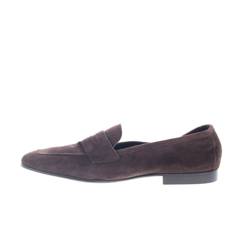 Zelli Italia Tasca Suede Slip On Mens Brown Loafers & Slip Ons Penny Shoes