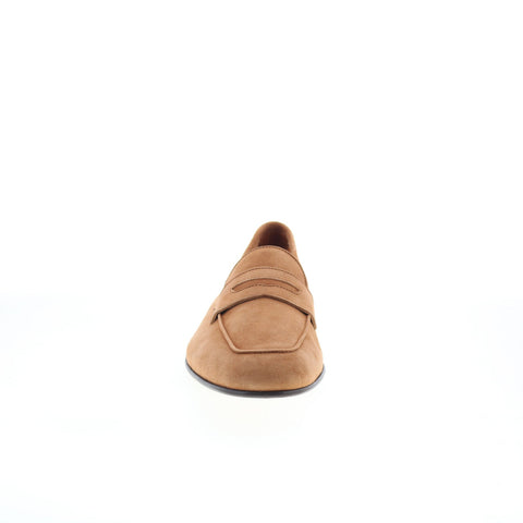 Zelli Italia Tasca Goat Suede Mens Brown Loafers & Slip Ons Penny Shoes