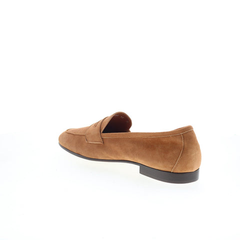 Zelli Italia Tasca Goat Suede Mens Brown Loafers & Slip Ons Penny Shoes