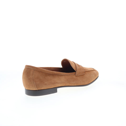 Zelli Italia Tasca Goat Suede Mens Brown Loafers & Slip Ons Penny Shoes