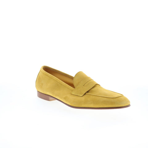Zelli Italia Tasca Goat Suede Mens Yellow Loafers & Slip Ons Penny Shoes