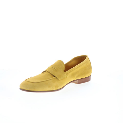 Zelli Italia Tasca Goat Suede Mens Yellow Loafers & Slip Ons Penny Shoes