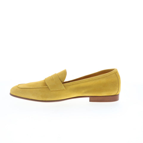 Zelli Italia Tasca Goat Suede Mens Yellow Loafers & Slip Ons Penny Shoes