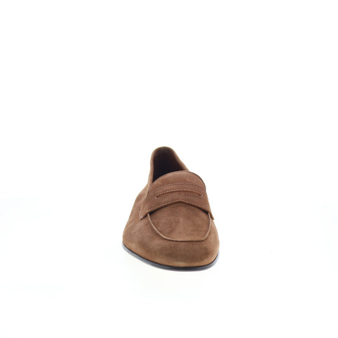 Zelli Italia Tasca Goat Suede Mens Brown Loafers & Slip Ons Penny Shoes