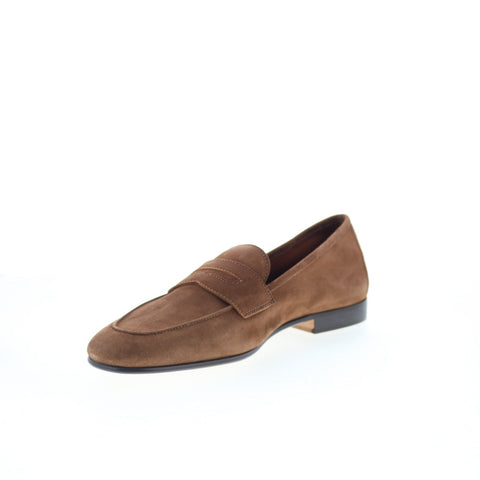 Zelli Italia Tasca Goat Suede Mens Brown Loafers & Slip Ons Penny Shoes