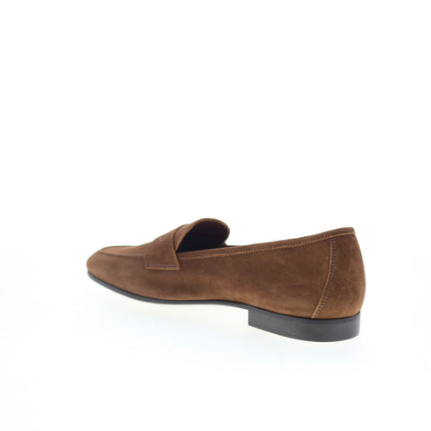 Zelli Italia Tasca Goat Suede Mens Brown Loafers & Slip Ons Penny Shoes