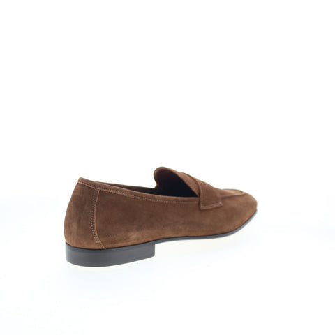 Zelli Italia Tasca Goat Suede Mens Brown Loafers & Slip Ons Penny Shoes