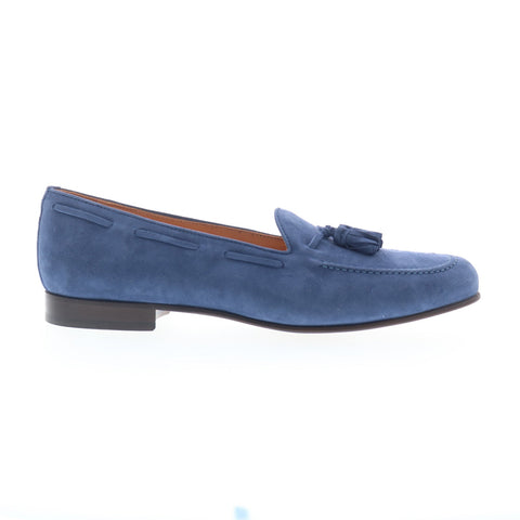 Zelli Italia Naples Goat Suede Tassel Loafer Mens Blue Loafers Casual Shoes