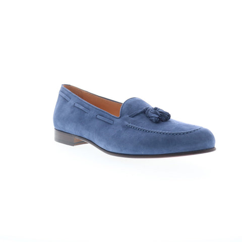 Zelli Italia Naples Goat Suede Tassel Loafer Mens Blue Loafers Casual Shoes