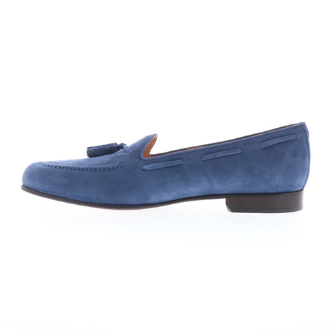 Zelli Italia Naples Goat Suede Tassel Loafer Mens Blue Loafers Casual Shoes