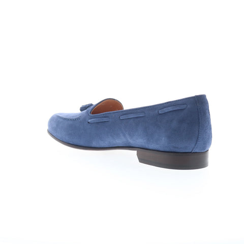 Zelli Italia Naples Goat Suede Tassel Loafer Mens Blue Loafers Casual Shoes