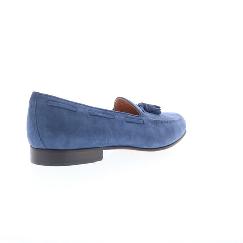 Zelli Italia Naples Goat Suede Tassel Loafer Mens Blue Loafers Casual Shoes