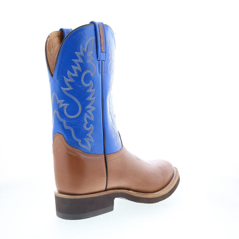 Jama Old West 1638M Mens Brown Wide Leather Cowboy Western Boots