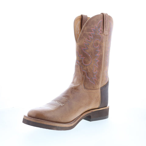 Jama Old West 1639M Mens Brown Wide Leather Cowboy Western Boots