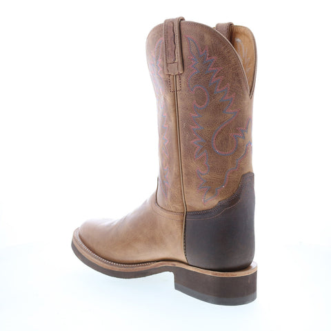 Jama Old West 1639M Mens Brown Wide Leather Cowboy Western Boots