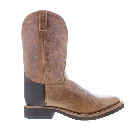 Jama Old West 1639M Mens Brown Wide Leather Cowboy Western Boots