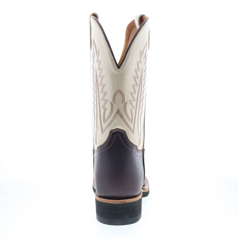 Jama Old West 1642M Mens Brown Wide Leather Cowboy Western Boots