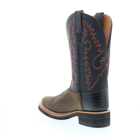 Jama Old West 1643L Womens Brown Leather Slip On Cowboy Western Boots