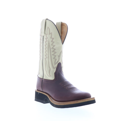 Jama Old West 1654L Womens Burgundy Leather Slip On Cowboy Western Boots