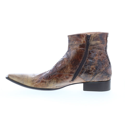 Astton Vettore 1678 Mens Brown Leather Zipper Casual Dress Boots - Ruze Shoes Astton Vettore 1678 Mens Brown Leather Zipper Casual Dress Boots - Ruze Shoes